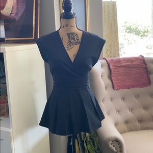 BCBG MaxAzria Black Peplum Top